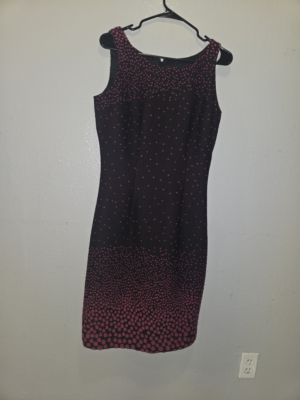 JM Studio by John Meyer Polka Dot Sheath Dress Pink Black Textured Event Size 6